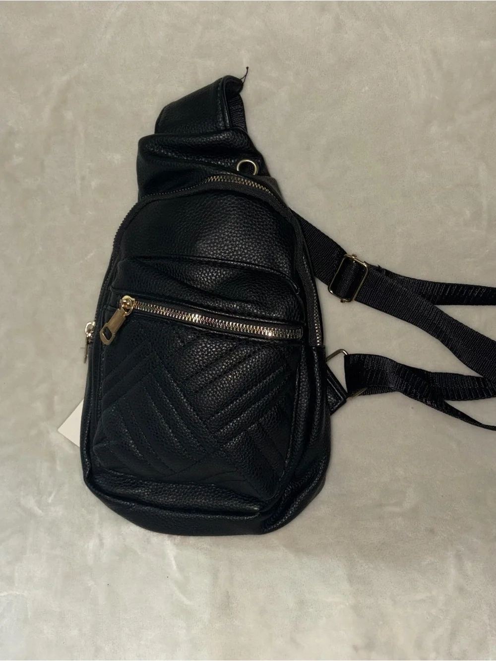 Black Quilted Crossbody Sling Bag